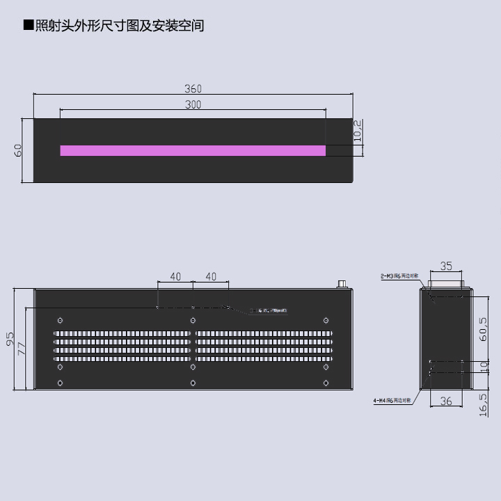 紫外LED線光源-300×10(圖3) 紫外LED線光源