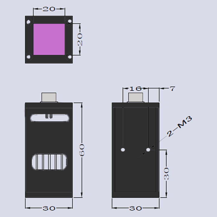 小型UVLED光源定制照射頭-20×20(圖3) UVLED光源