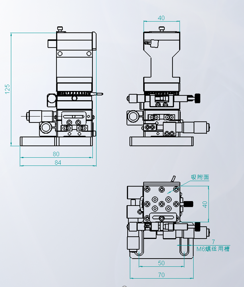 復坦希可調波導吸附夾具 XY軸+旋轉 WCC010(圖2)